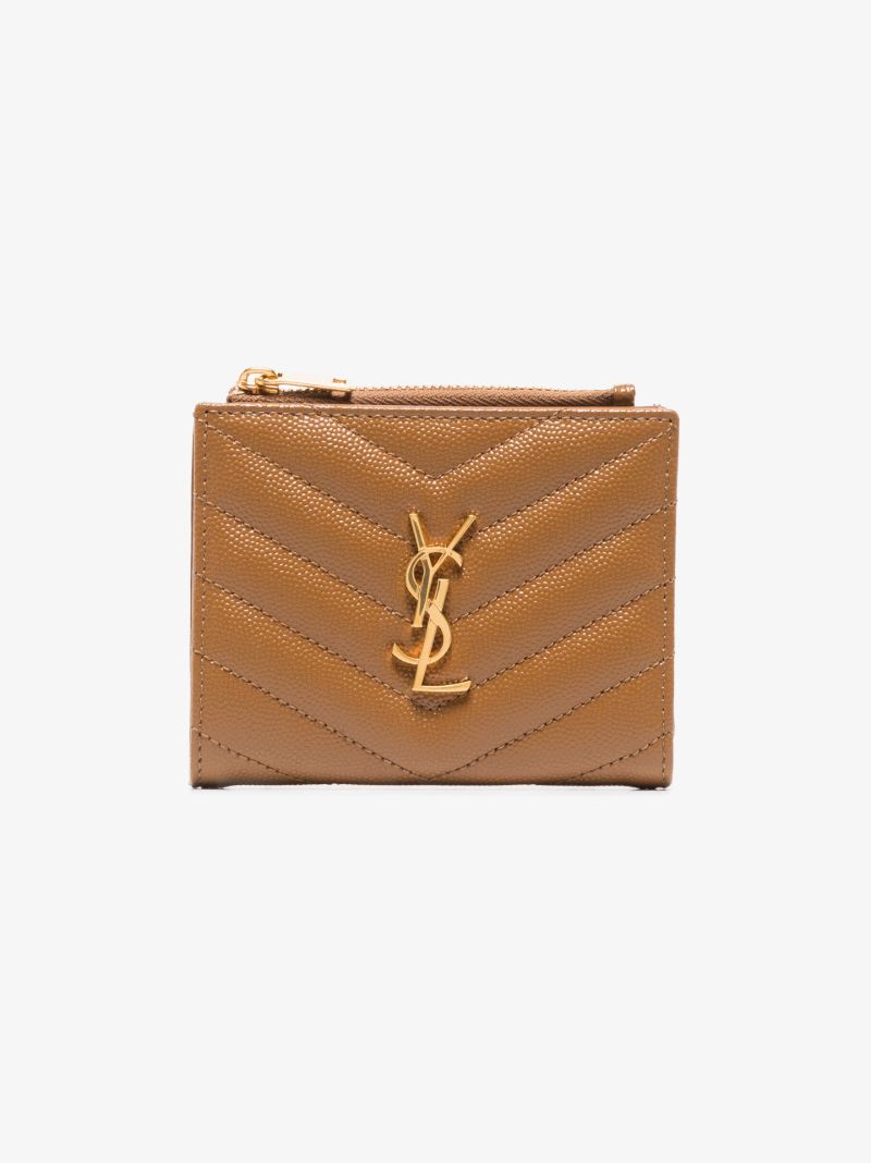 Brown Quilted Leather Card Holder