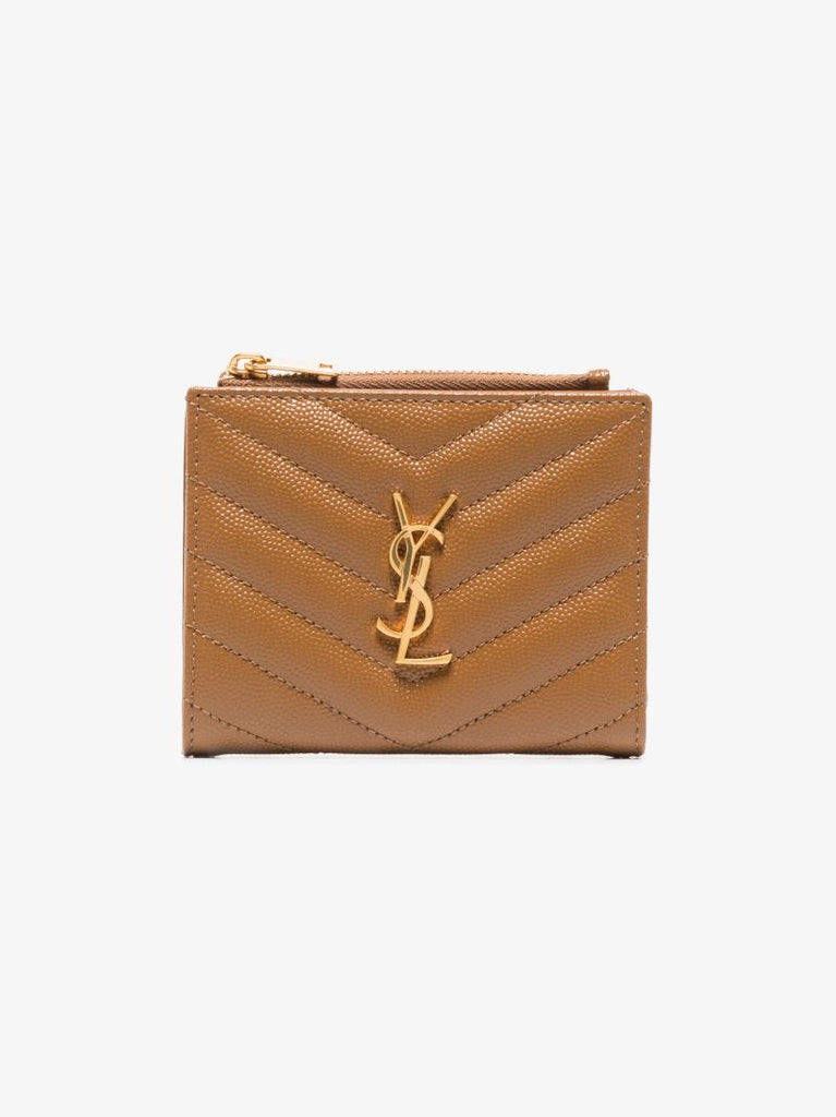 Brown Quilted Leather Card Holder