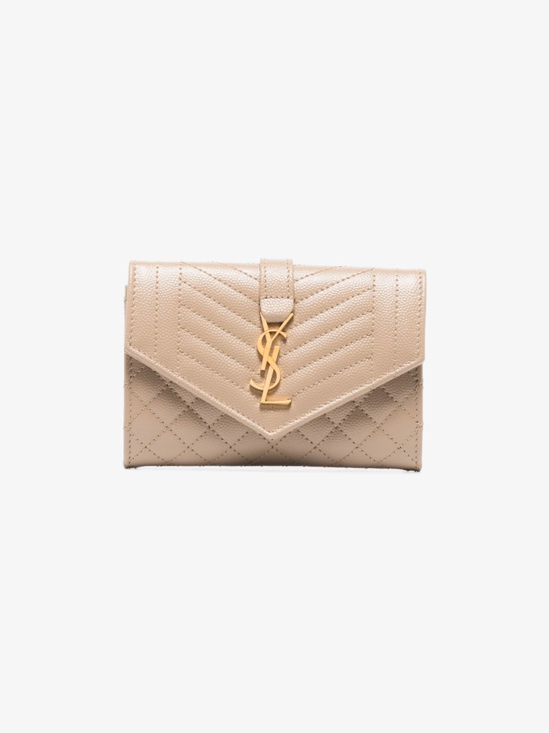 Neutral Quilted Leather Wallet