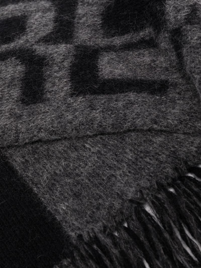 Black Logo Knit Scarf