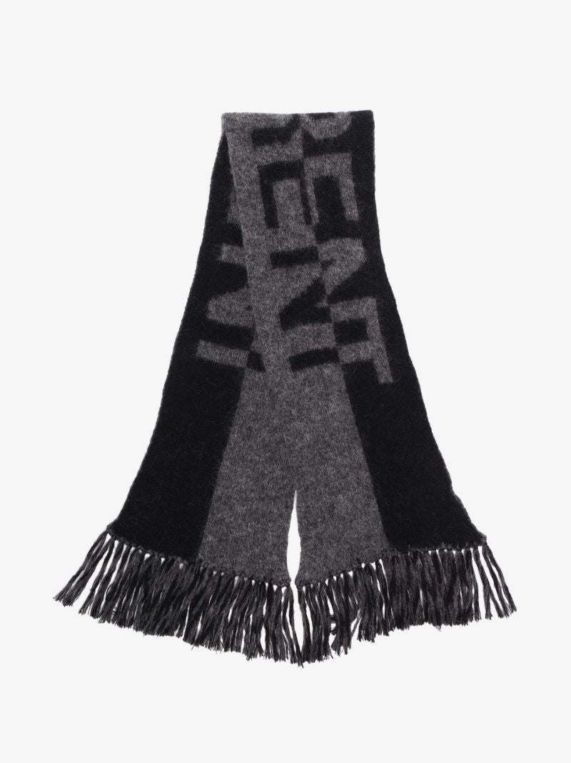 Black Logo Knit Scarf