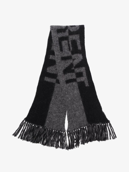 Black Logo Knit Scarf