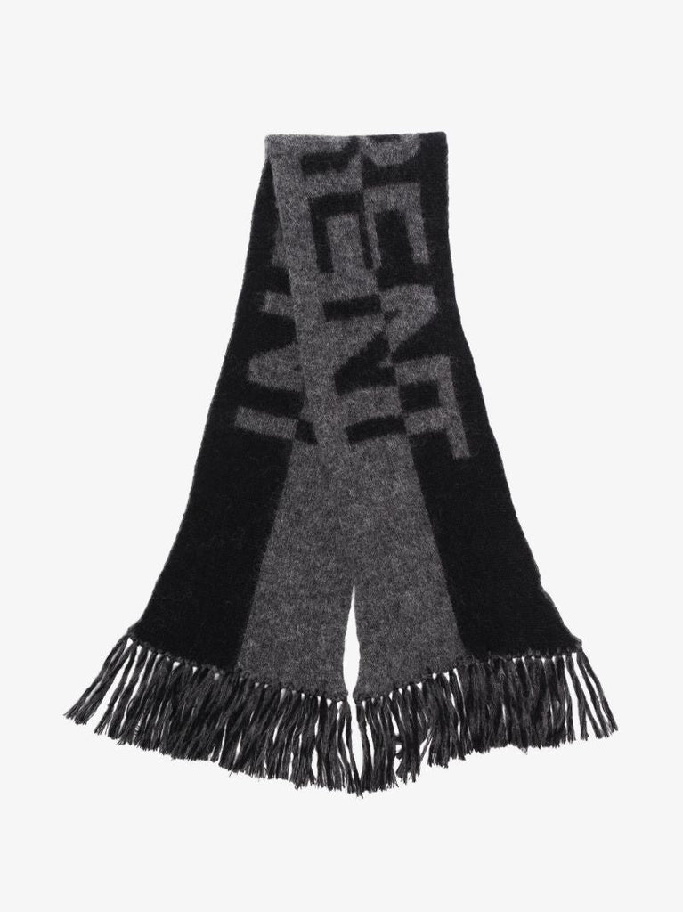 Black Logo Knit Scarf
