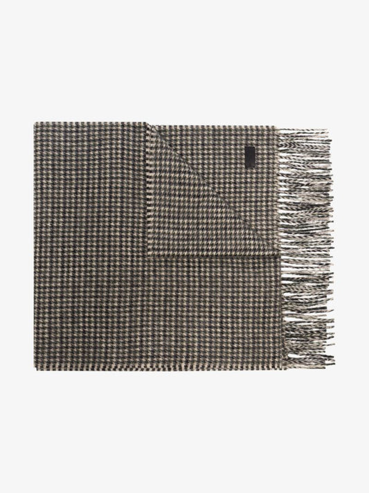 Neutral Houndstooth Jacquard Scarf