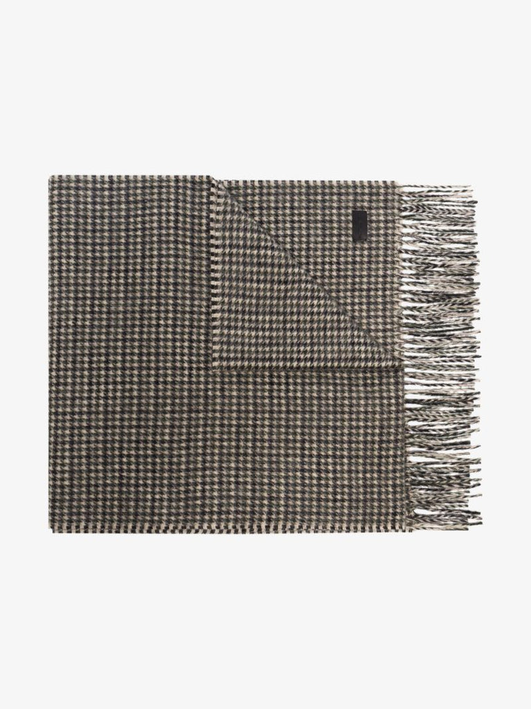 Neutral Houndstooth Jacquard Scarf
