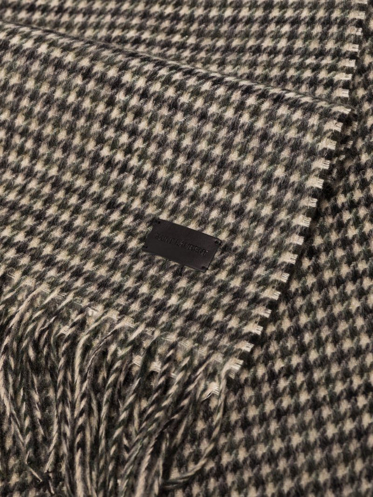 Neutral Houndstooth Jacquard Scarf