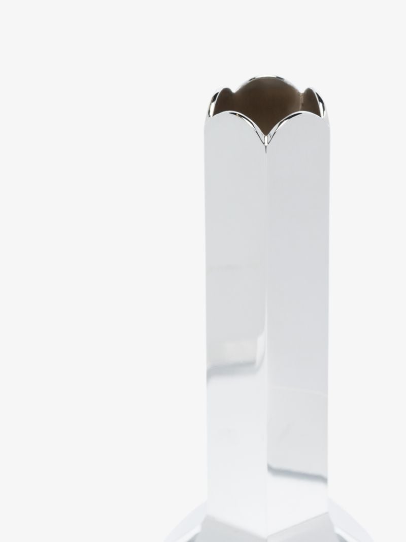 Silver Tone Arcs Large Candle Holder
