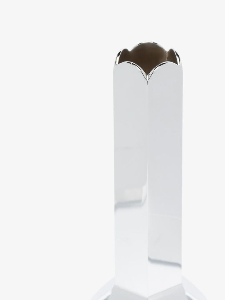 Silver Tone Arcs Large Candle Holder