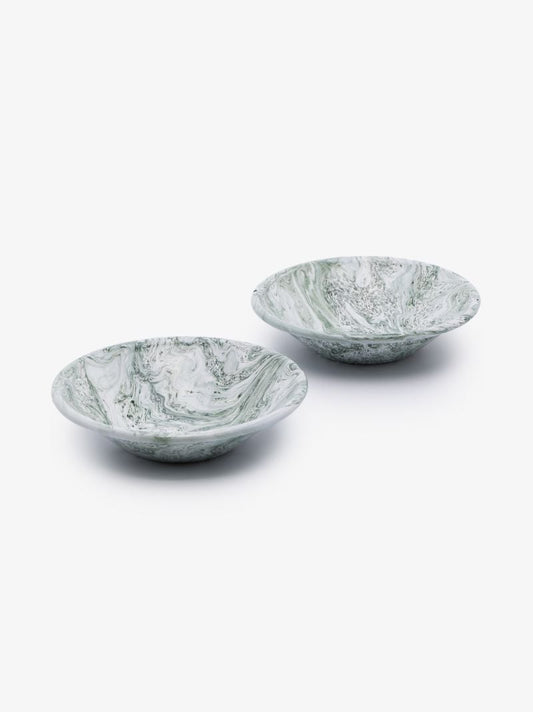 Green Swirl Cereal Bowl Set
