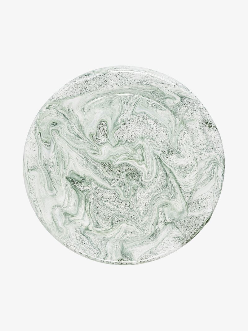 Green Marbled Dinner Plate