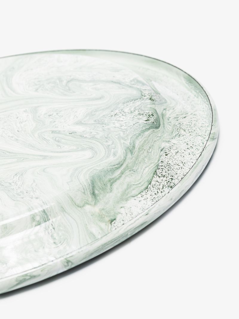 Green Marbled Dinner Plate