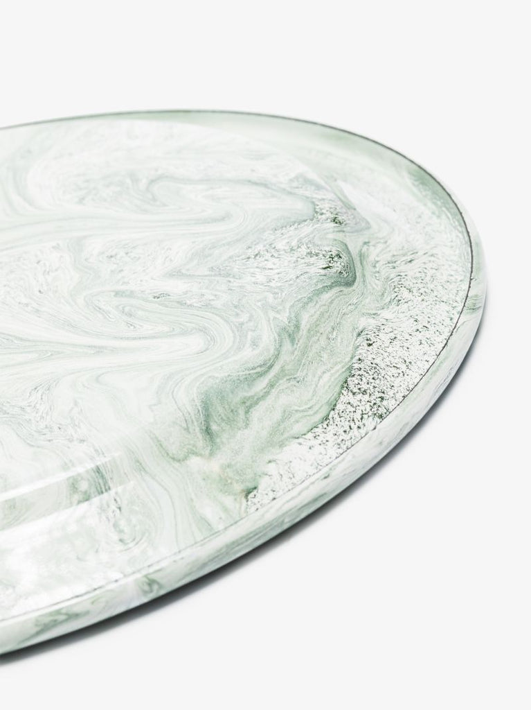 Green Marbled Dinner Plate