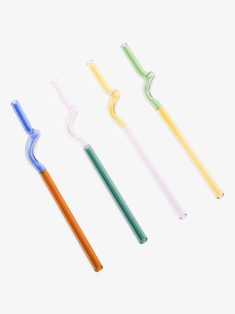Multicoloured Spiral Straw Set
