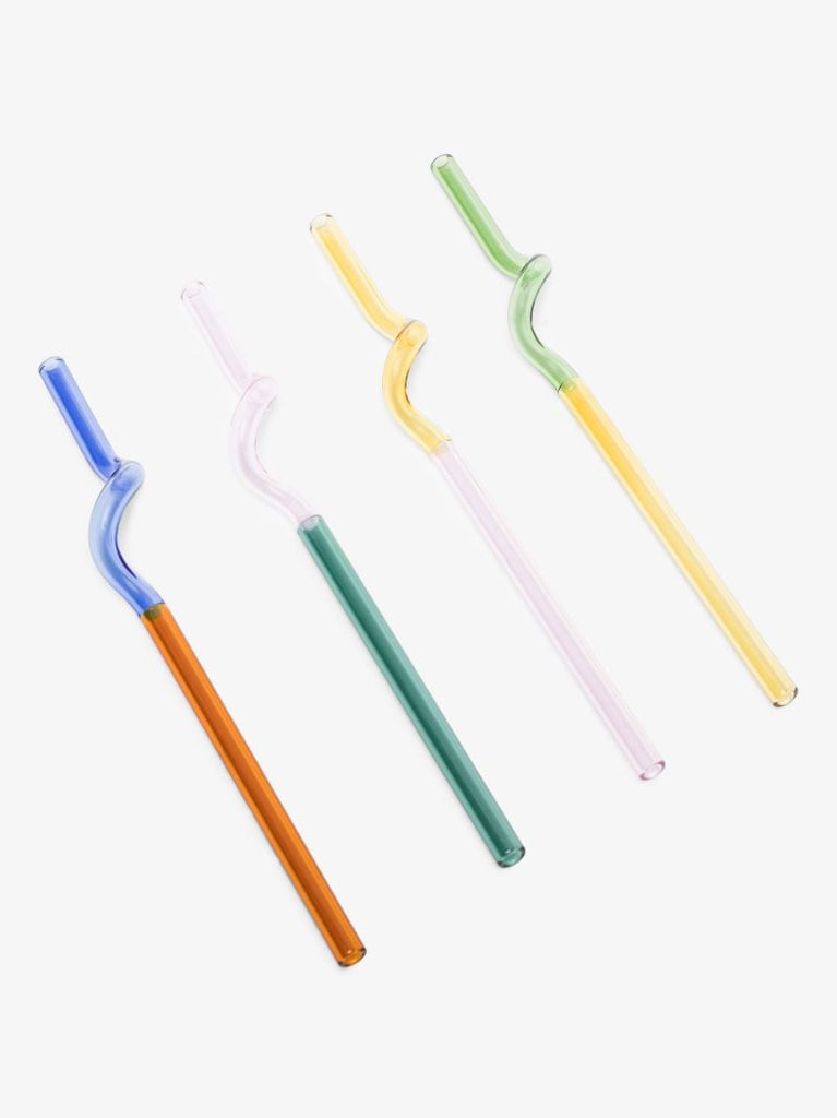 Multicoloured Spiral Straw Set