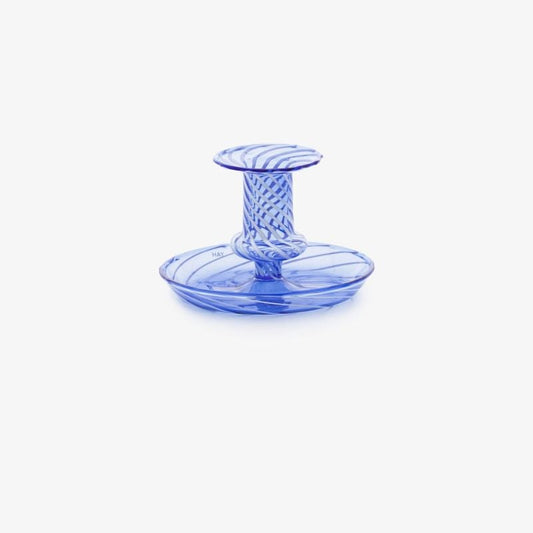 Blue Flare Glass Candleholder