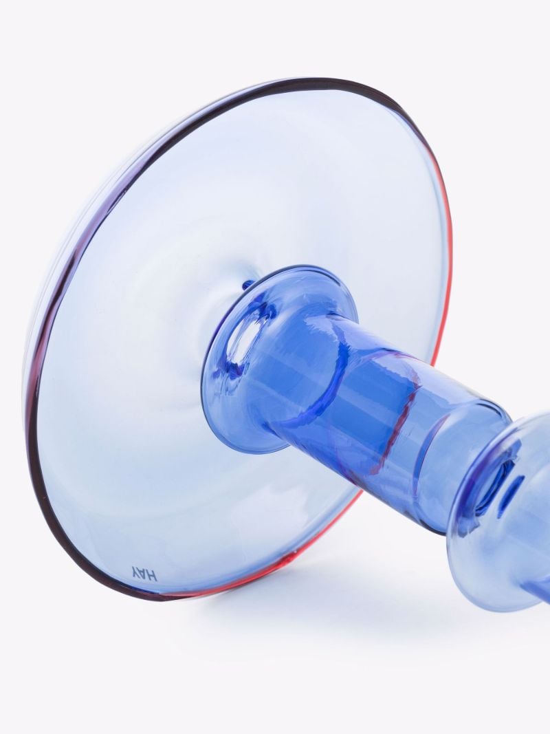 Blue Flare Glass Candleholder