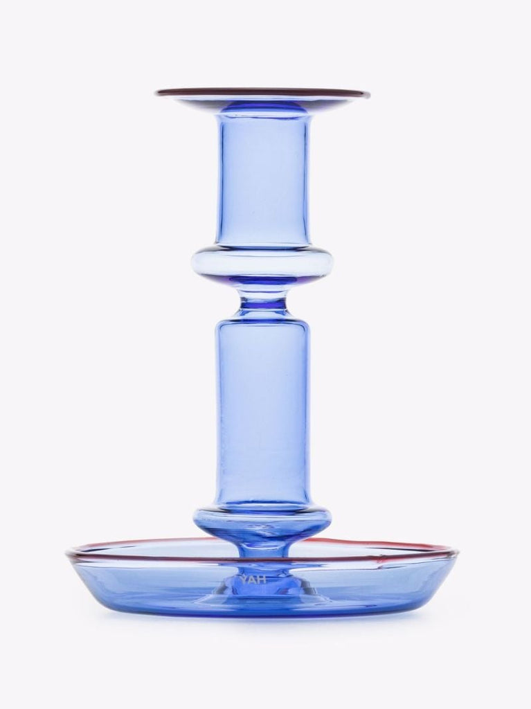 Blue Flare Glass Candleholder