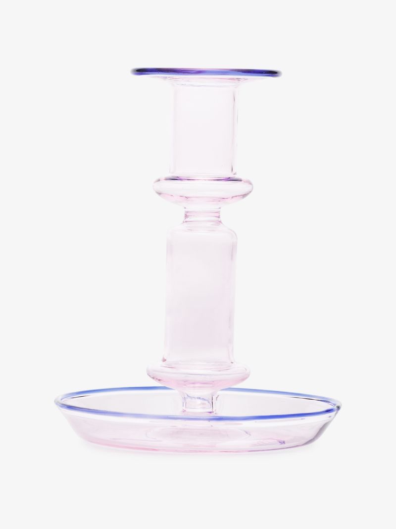 Pink Flare Glass Candle Holder