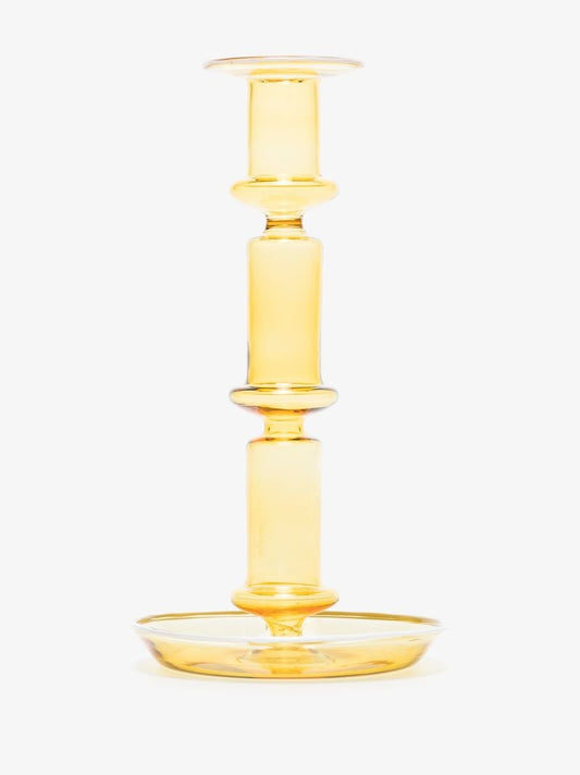 Yellow Flare Glass Candleholder