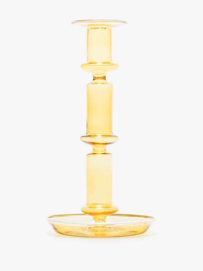 Yellow Flare Glass Candleholder