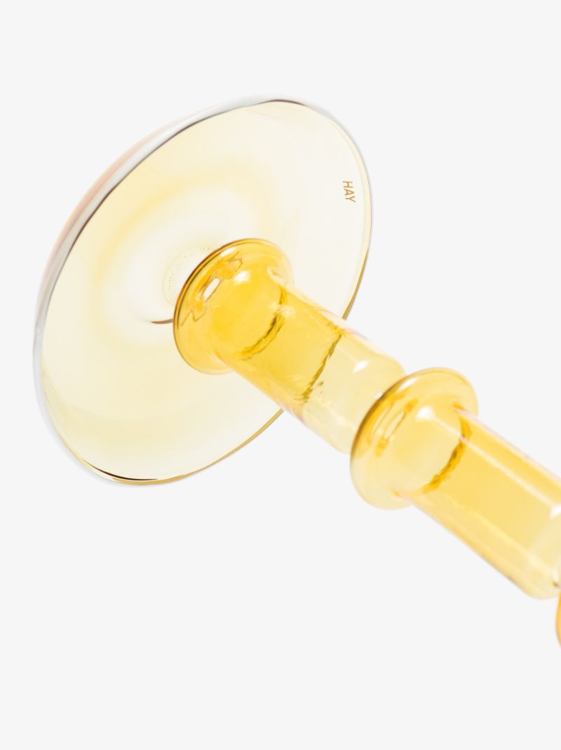 Yellow Flare Glass Candleholder