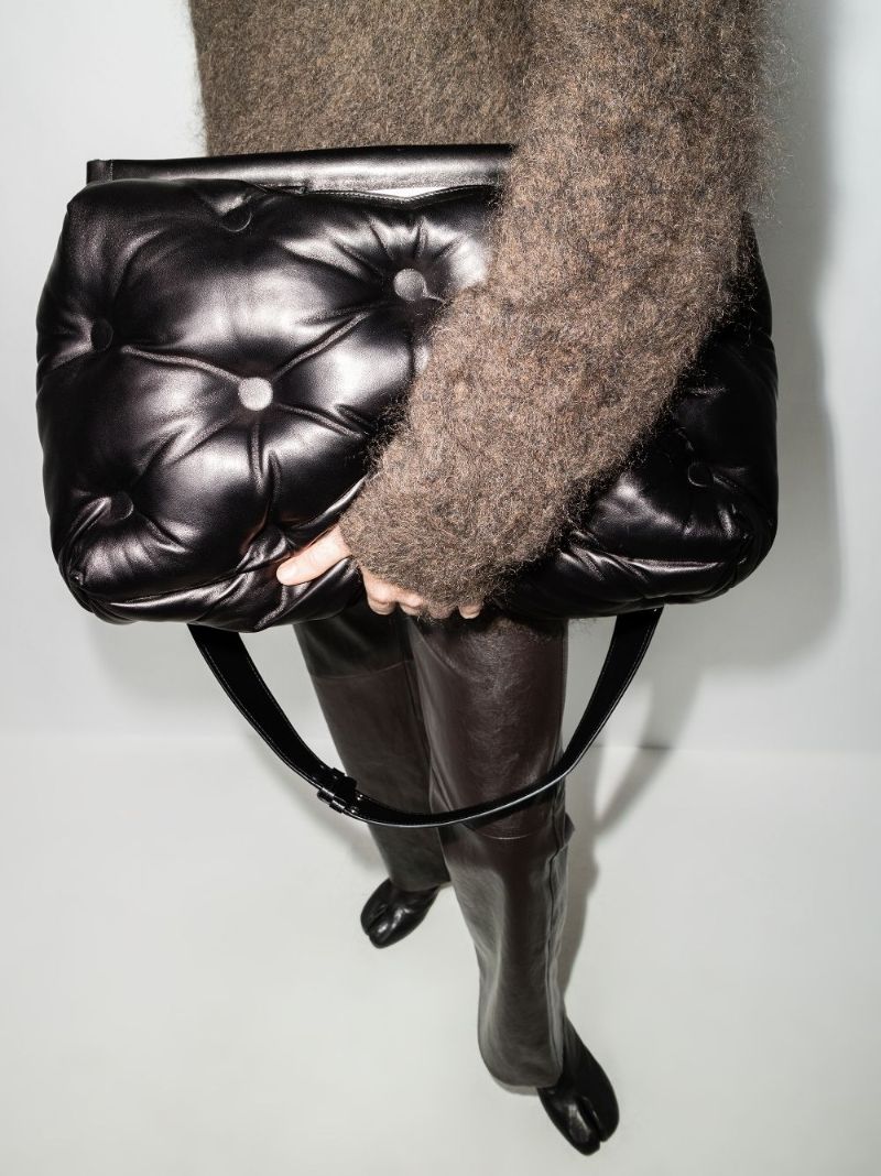 Black Glam Slam Large Leather Tote Bag