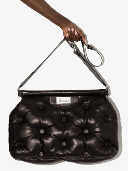 Black Glam Slam Large Leather Tote Bag
