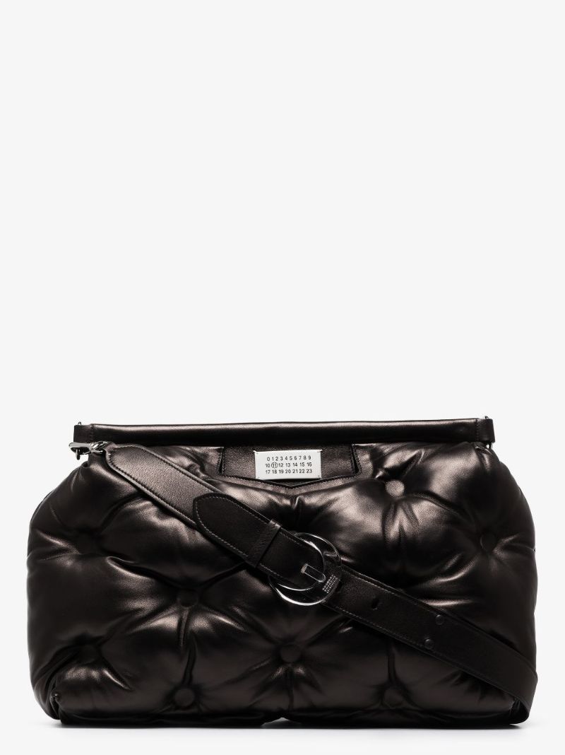 Black Glam Slam Large Leather Tote Bag