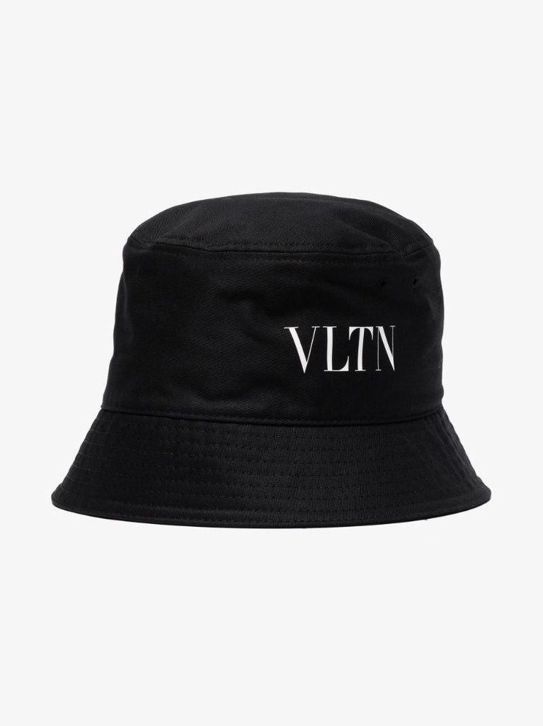 Black Vltn Cotton Bucket Hat