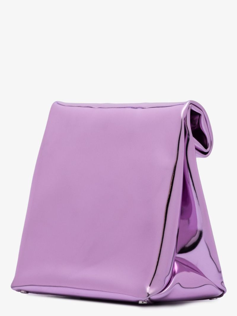 Purple Foldable Lunch Clutch Bag