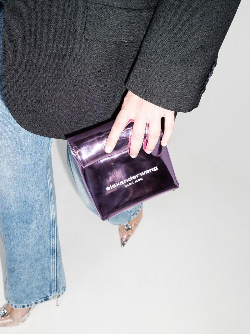 Purple Foldable Lunch Clutch Bag