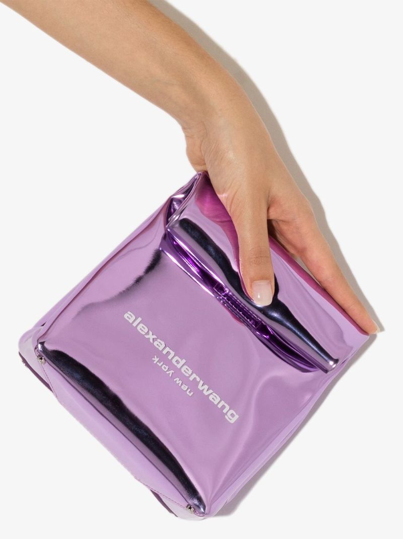 Purple Foldable Lunch Clutch Bag