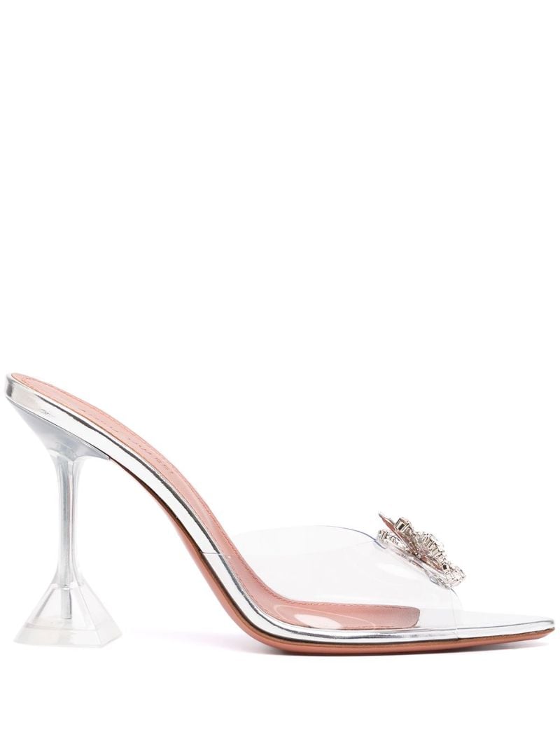 Silver Rosie 95 Crystal Mules