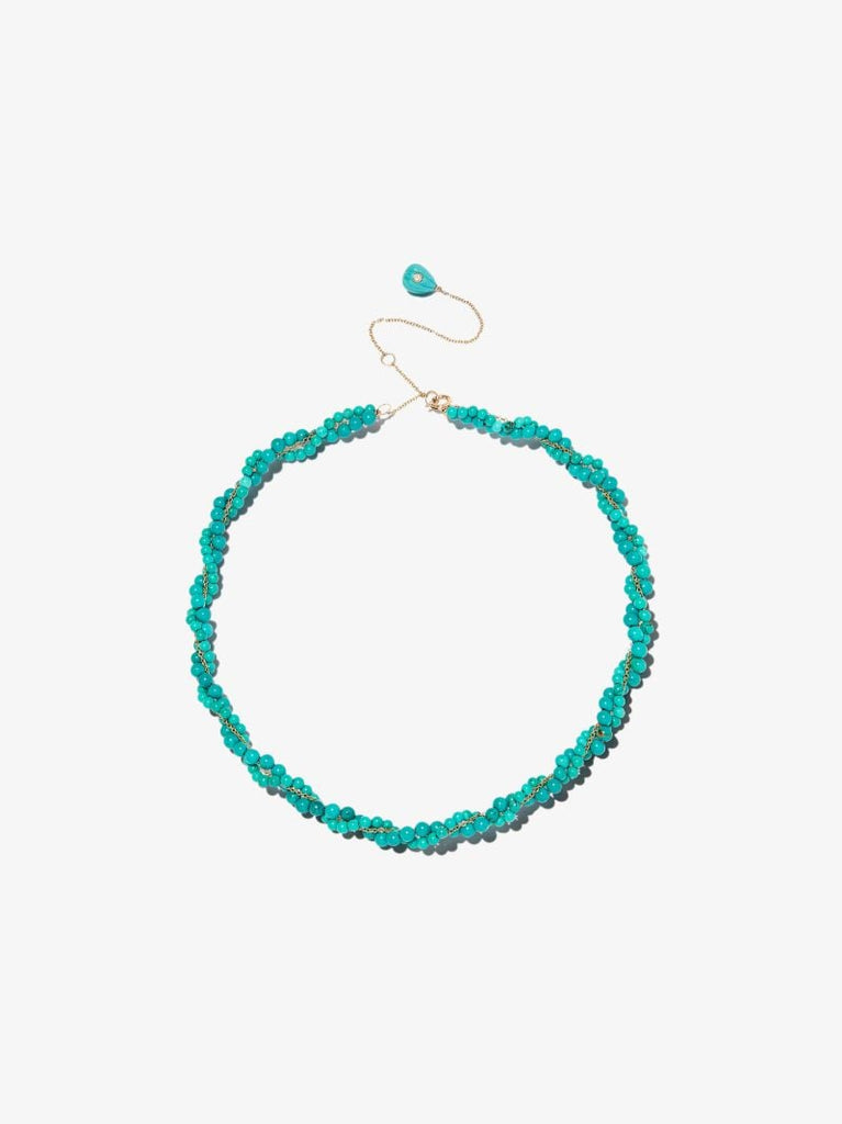 9k Yellow Gold Topaz and Turquoise Necklace