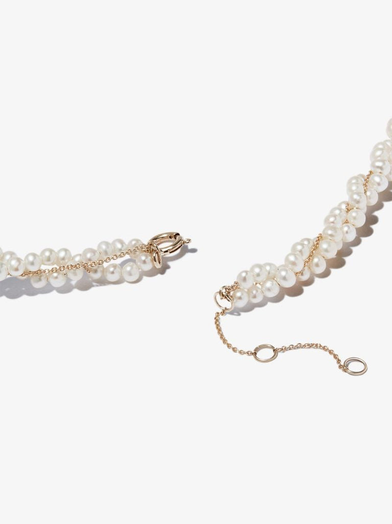 9k Yellow Gold Twisted Pearl Necklace