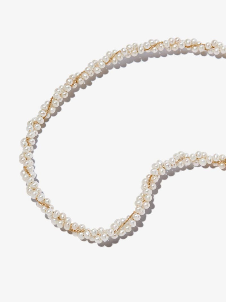 9k Yellow Gold Twisted Pearl Necklace