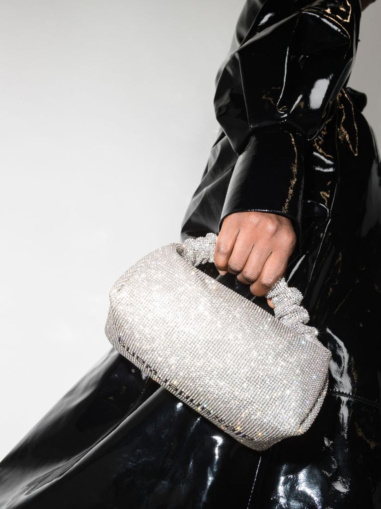 Silver Tone Scrunchie Mini Bag