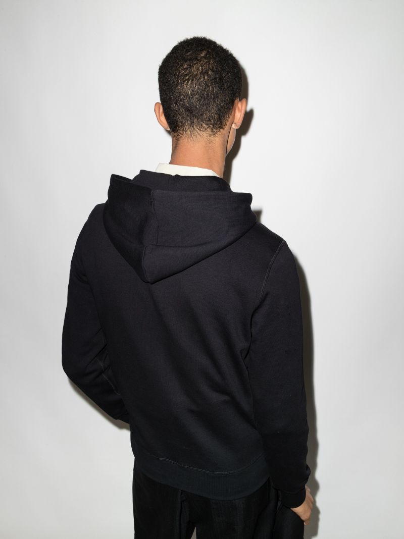Embroidered Skull Motif Hoodie