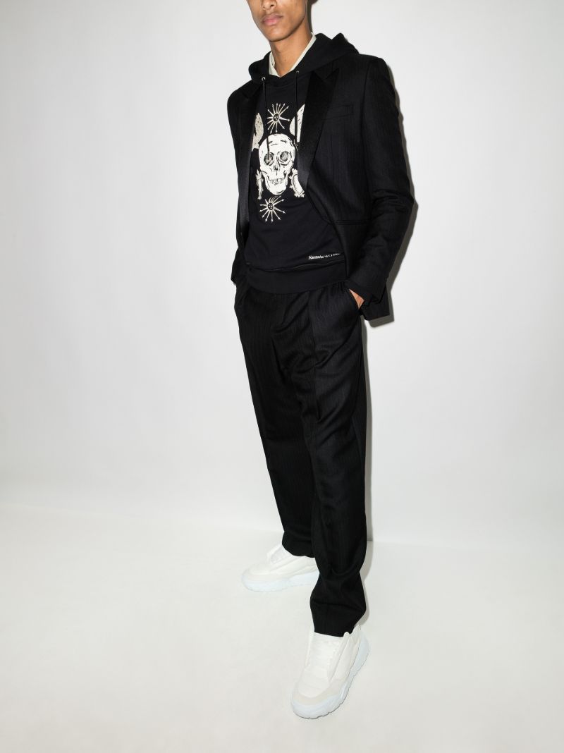 Embroidered Skull Motif Hoodie