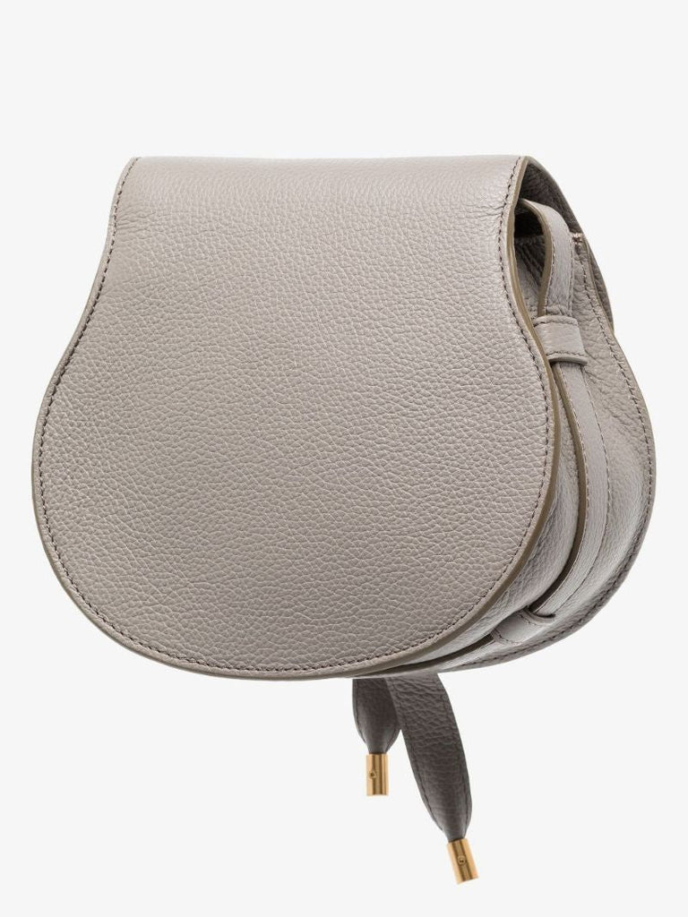 Grey Marcie Mini Leather Saddle Bag