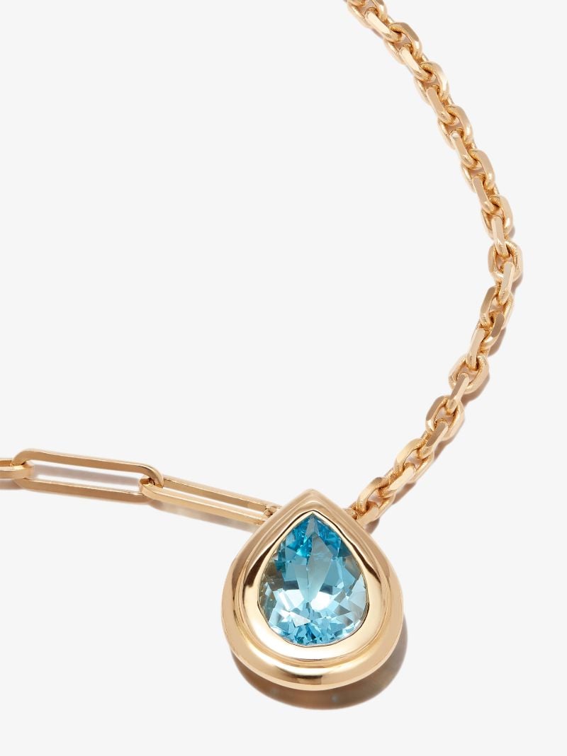 18k Yellow Gold Swiss Topaz Pendant Necklace