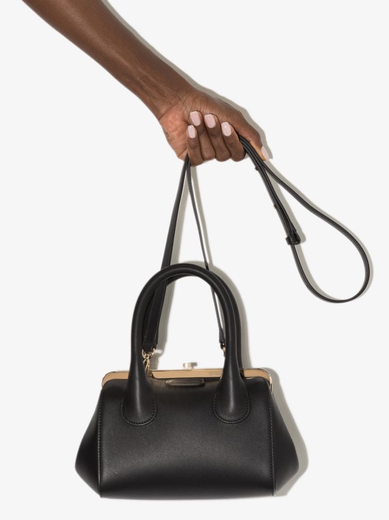 Black Joyce Small Leather Tote Bag