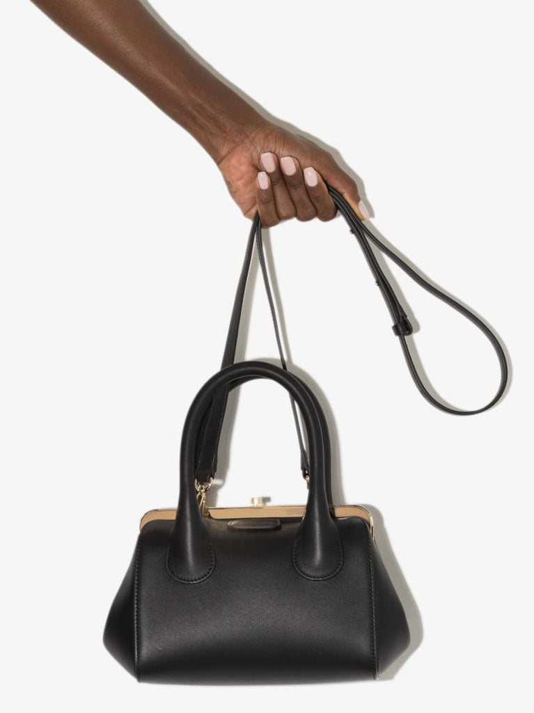 Black Joyce Small Leather Tote Bag