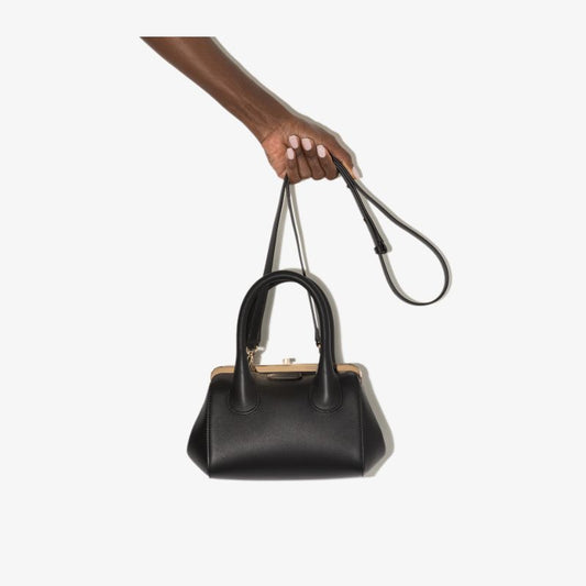 Black Joyce Small Leather Tote Bag
