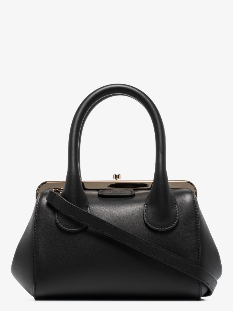 Black Joyce Small Leather Tote Bag