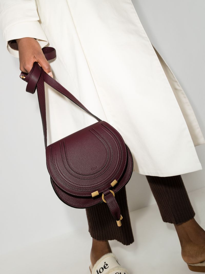 Purple Marcie Mini Leather Cross Body Bag