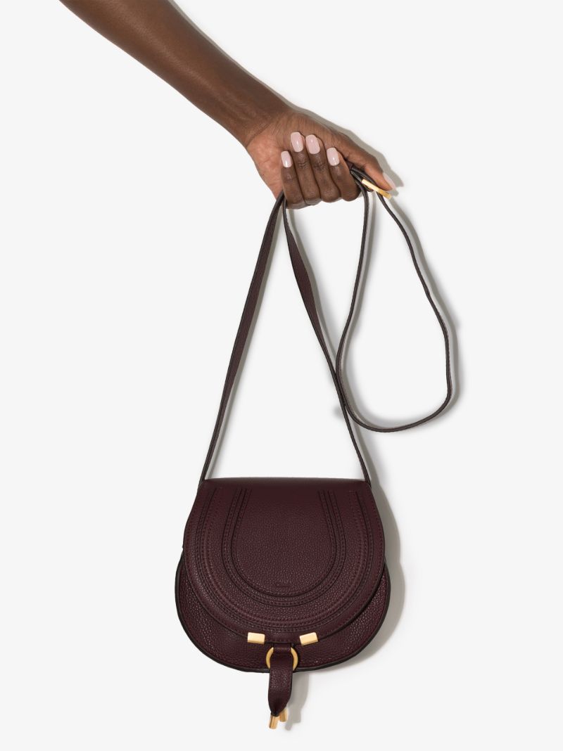 Purple Marcie Mini Leather Cross Body Bag