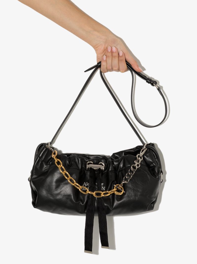 Black Bundle Mini Leather Shoulder Bag