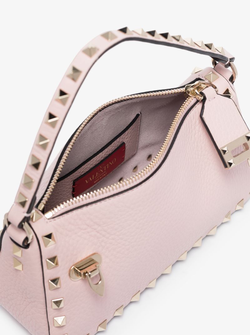 Pink Rockstud Small Leather Shoulder Bag