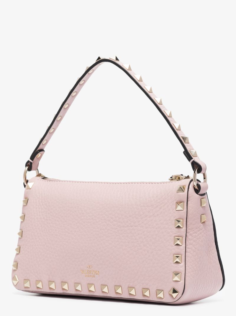 Pink Rockstud Small Leather Shoulder Bag